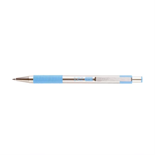 Golyóstoll 0,7mm, pasztell világoskék test, Zebra F-301, írásszín kék