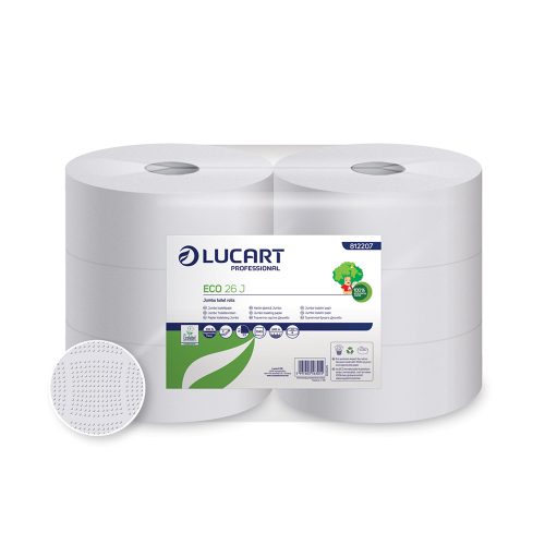 Toalettpapír 2 rétegű közületi átmérő: 26 cm fehér 6 tekercs/karton 26 J EcoLucart_812207