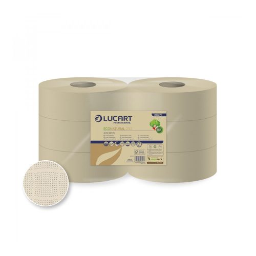 Toalettpapír 2 rétegű közületi átmérő: 23 cm havanna barna 6 tekercs/karton 23 J EcoNaturalLucart_812277