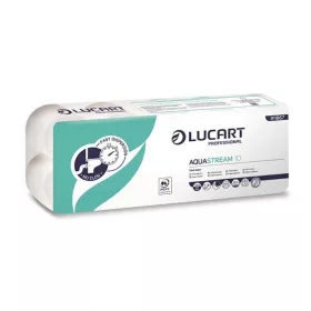 Toalettpapír 2 rétegű 200 lap/tekercs 10 tekercs/csomag Aquastream 10 Lucart_811B67J fehér