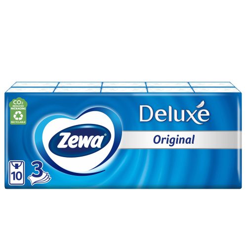 Papírzsebkendő 3 rétegű 10 x 10 db/csomag Zewa Deluxe illatmentes