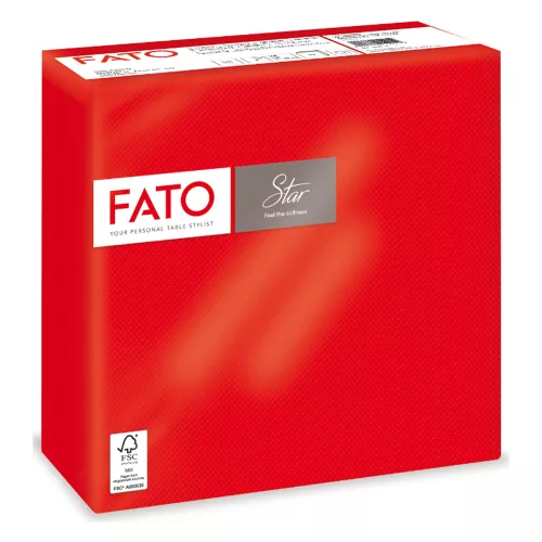 Szalvéta 2 rétegű 38 x 38 cm 40 lap/cs Fato Star piros_82990400