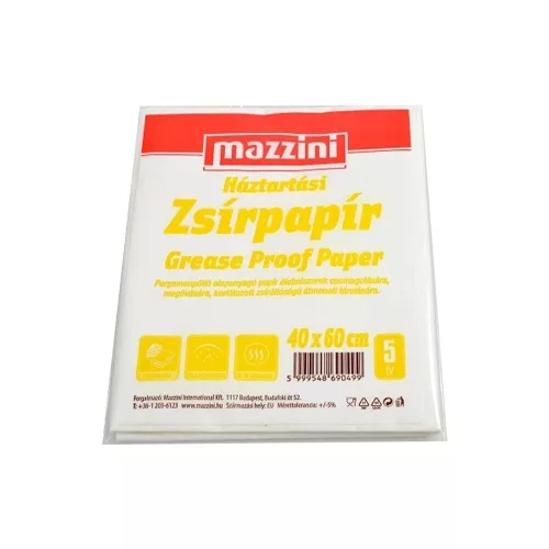 Zsírpapír íves 40 x 60 cm 5 ív/csomag Mazzini