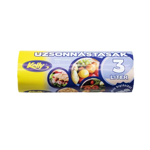 Nylon zacskó 25 x 35 cm (3 liter) 100 db/csomag uzsonnás rollos