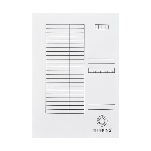 Iratgyűjtő, pólyás dosszié táblázatos A4, 230g. karton Bluering® fehér