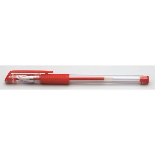 Zselés toll kupakos gumis fogó írásszín piros Sakota 5 db/csomag