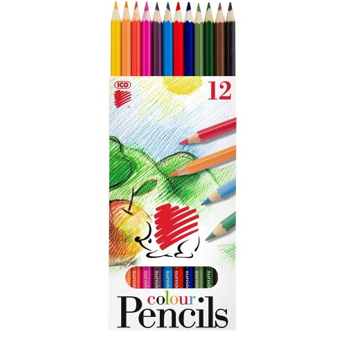 Színes ceruza készlet, hatszögletű Süni Ico 12 klf. szín