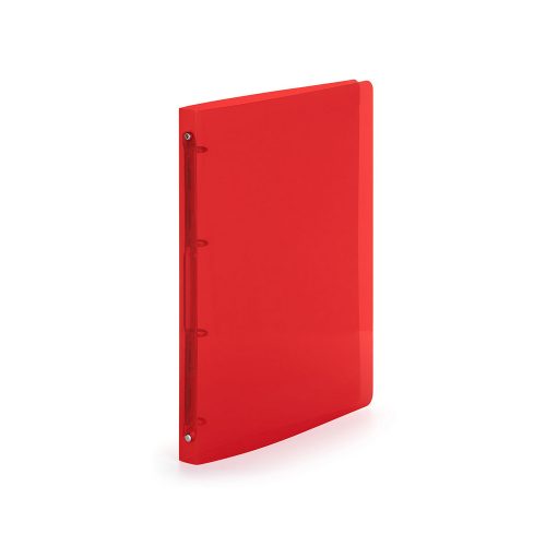 Gyűrűskönyv A4, 4 gyűrűs 2cm gerinc áttetsző PP,  Karton P+P Lines piros