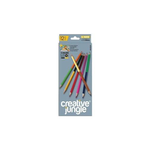 Színes ceruza készlet, kétvégű duocolor 12/24 szín Creative Jungle 24 klf. szín