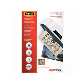   Lamináló fólia, A4, 125 mikron, fényes, öntapadó hátlappal, 100 db/doboz, Fellowes®