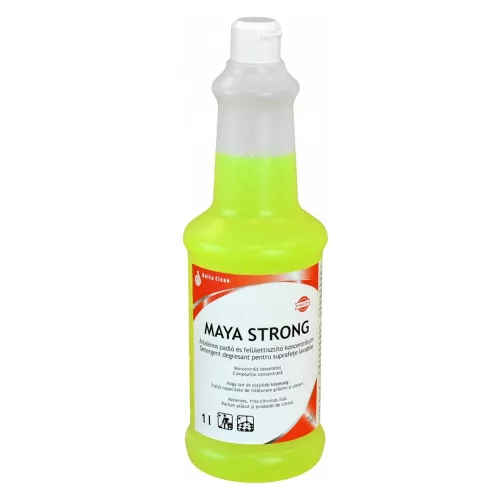 Padló- és felülettisztító koncentrátum erős zsíroldó hatással 1 liter Maya Strong