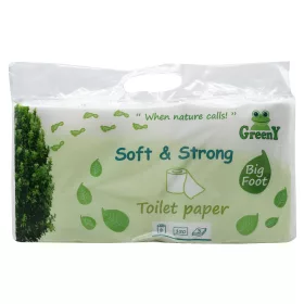 Toalettpapír 3 rétegű kistekercses 100% cellulóz 150 lap/tekercs 8 tekercs/csomag Soft & Strong_Greeny