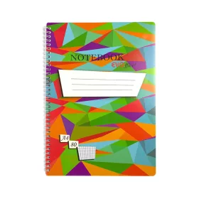   Spirálfüzet A4, 80lap, perforált lyukasztott Evoffice kockás