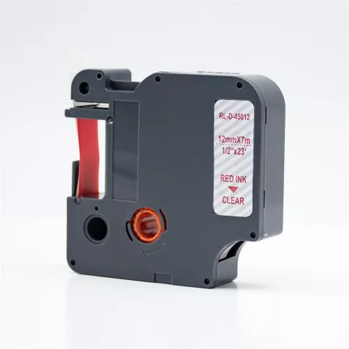 Feliratozógép szalag kompatibilis Dymo D1 S0720520/45012 12mmx7m ECO piros/víztiszta