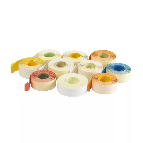 Árazószalag 25x16mm, stancolt 10 tekercs/csomag, sárga