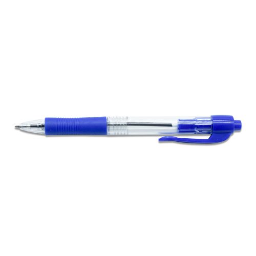 Golyóstoll 0,7mm, gumírozott kék átlátszó test, Bluering® , írásszín kék 5 db/csomag