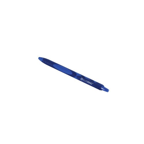 Golyóstoll nyomógombos gumírozott kék test, Bluering® F20, írásszín kék 5 db/csomag