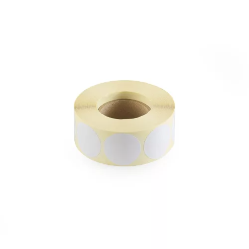 Etikett címke, 30mm, körcímke tekercses, 1000 címke/tekercs fehér