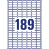 Etikett címke, 25,4 x10mm, univerzális visszaszedhető, 189 címke/ív, 25 ív/doboz, Avery fehér