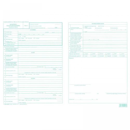 Jegyzőkönyv születési bejelentésről 2lap C.0243-69/2015 5 db/csomag
