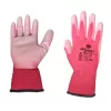 GUARDER Poliészter kesztyű, PU tenyérmártott, pink méret: 7