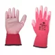 GUARDER Poliészter kesztyű, PU tenyérmártott, pink méret: 7