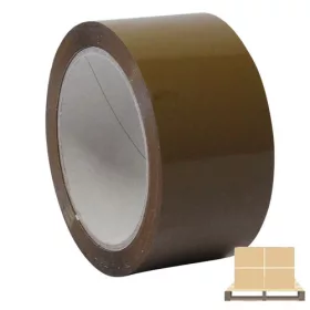 Barna színű csomagolószalag, ragasztószalag - 48 mm széles - 60 yard hosszú - 36 db/karton - FÉL RAKLAPOS
