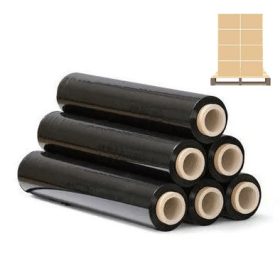   Fekete sztreccsfólia, kézi nyújtható fólia 2 kg 0,5m széles - 6 tekercs/karton  - RAKLAPOS - INGYEN SZÁLLÍTÁS