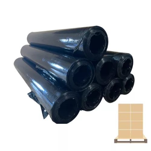 Fekete sztreccsfólia, kézi nyújtható fólia 0,5m széles 1kg - 8 tekercs/karton - Nincs Cséve - RAKLAPOS