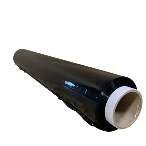 Fekete sztreccsfólia, kézi nyújtható fólia 1,45 kg 0,5m széles - 6 tekercs/karton - DARABOS