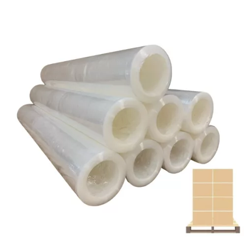 Sztreccsfólia, 1kg, 0,5m széles - 8 tekercs/karton - Nincs Cséve - RAKLAPOS