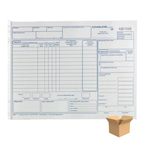 Fuvarlevél – 50 lap, 3 példány, A/4, fekvő nyomtatvány - FÉLDOBOZ