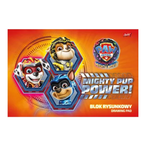 Rajztömb A4, 20 fehér lap, Mancs őrjárat