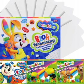 Rajzpapír tömb A4, 10 lapos, Bambino