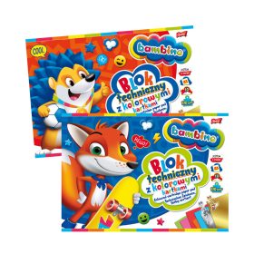   Rajzpapír tömb A3, 10 színes lap (arany és ezüst is), Bambino