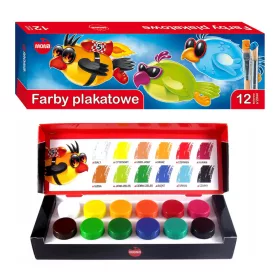 Tempera festék, 12 színű, 20 ml, Mona