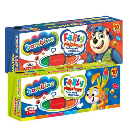 Tempera festék, 10 színű, 20 ml, Bambino