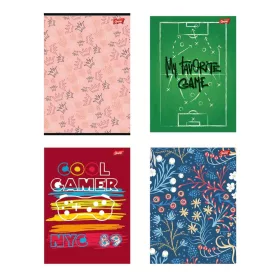   Keményfedeles füzet A4, 96 lapos, négyzetrácsos, MIX Unipap