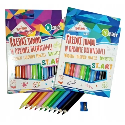 Jumbo színes ceruzák, 10 szín és hegyező, ST.ART