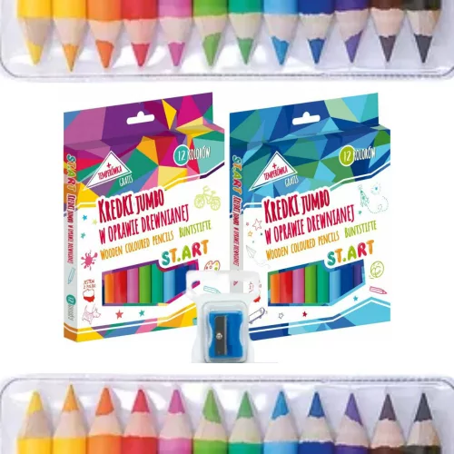 Jumbo színes ceruzák, 12 szín és hegyező, ST.ART