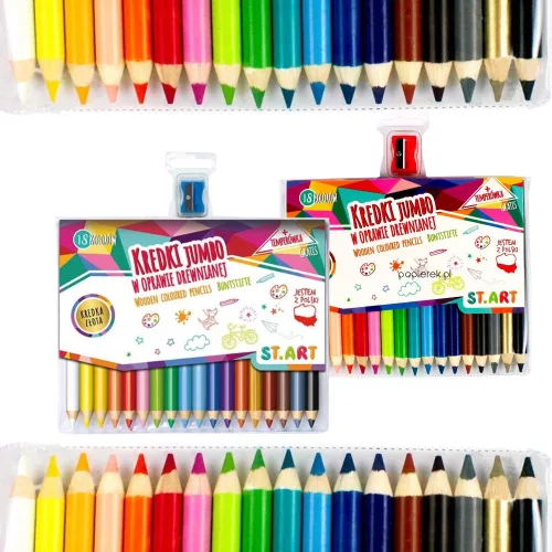 Jumbo színes ceruzák, 18 szín és hegyező, ST.ART