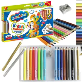 18 db háromszögletű színes ceruza és hegyező, Bambino