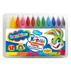 Arcfestő zsírkréták, 12 színű, Bambino