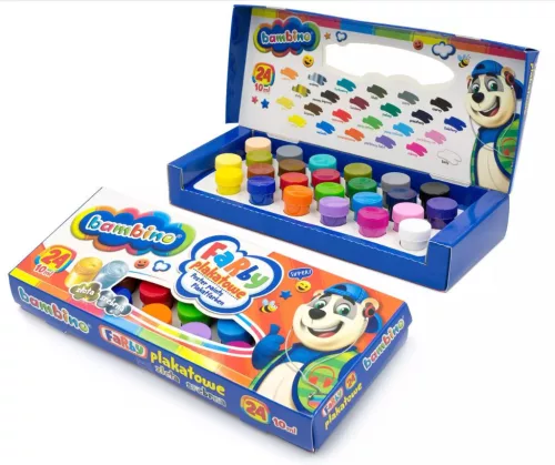 Tempera festék, 24 színű, 10 ml, Bambino