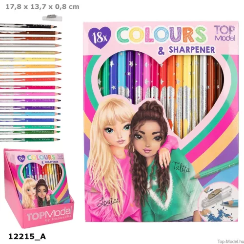 TOPMOdel 18 db Színesceruza Hegyezővel