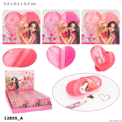 TOPModel 2in1 Szív Radír és Hegyező BEST FRIENDS