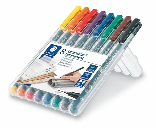 Alkoholos marker készlet, OHP, 0,6 mm, STAEDTLER "Lumocolor® 318 F", 8 különböző szín